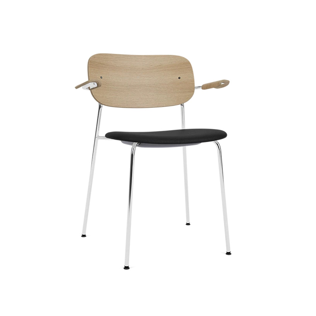 Co Dining Chair, With Arms Partially Upholstered