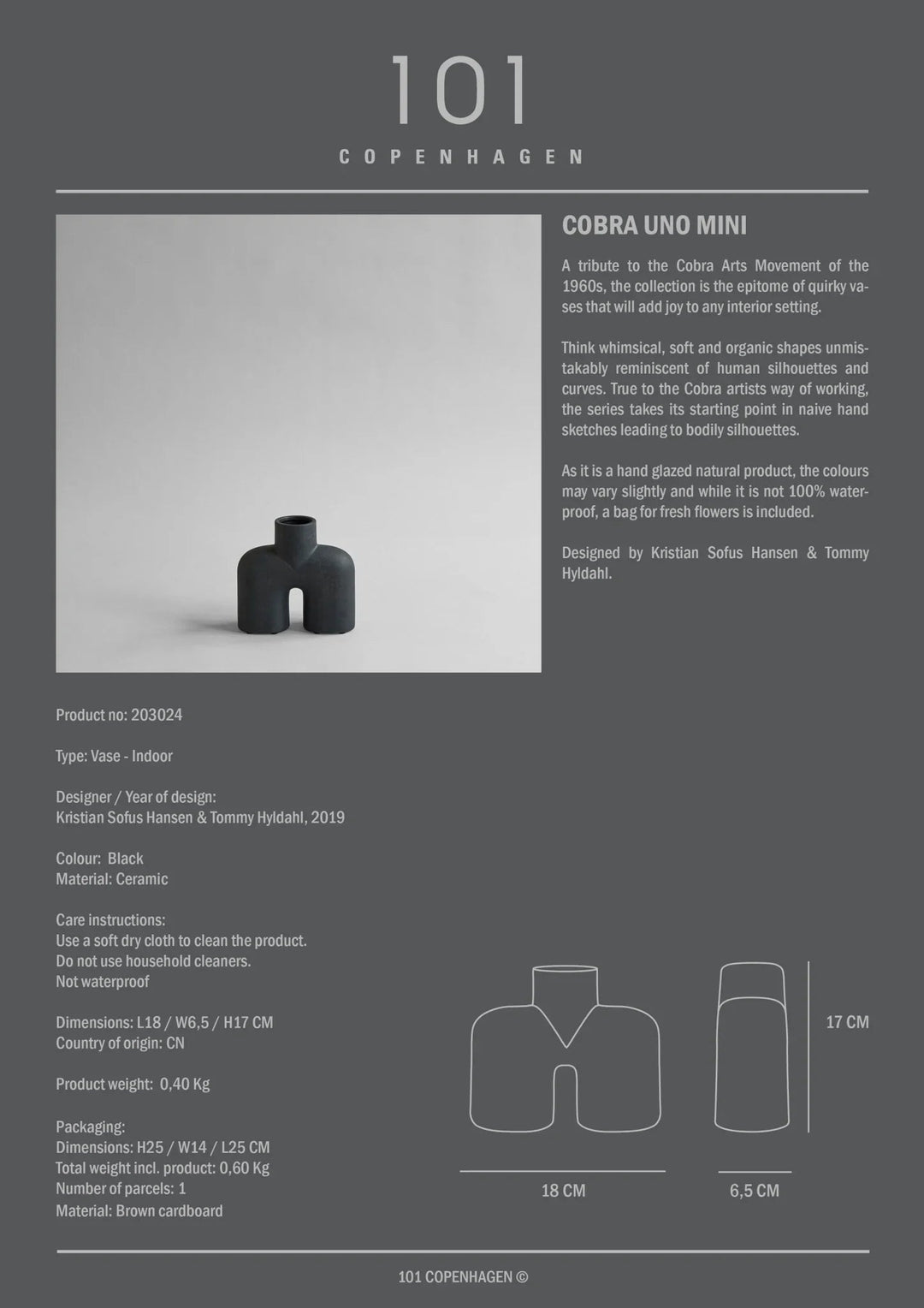 101 Copenhagen Cobra Uno, Mini - Black - ökenhem