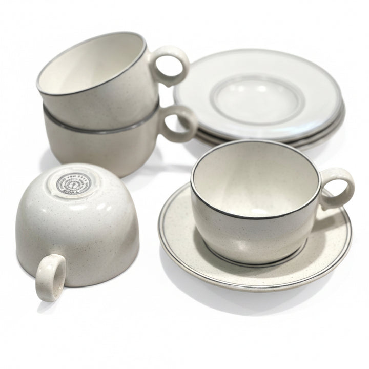 Stig Lindberg Gustavsberg Birka Cups and Saucers Set of 4