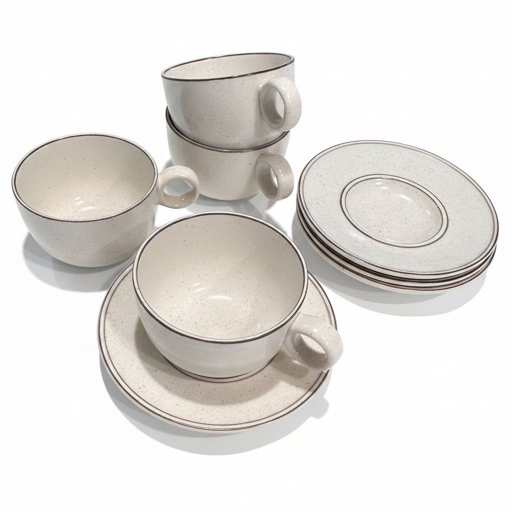 Stig Lindberg Gustavsberg Birka Cups and Saucers Set of 4