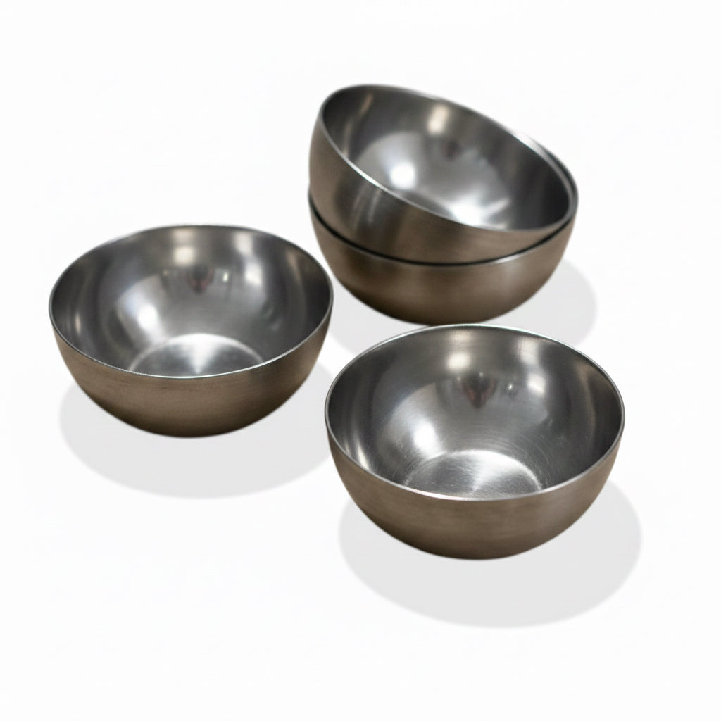 Set of 4 Small Stainless Serving Bowls