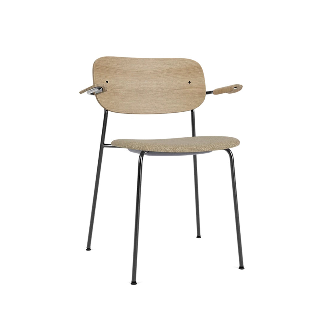 Co Dining Chair, With Arms Partially Upholstered