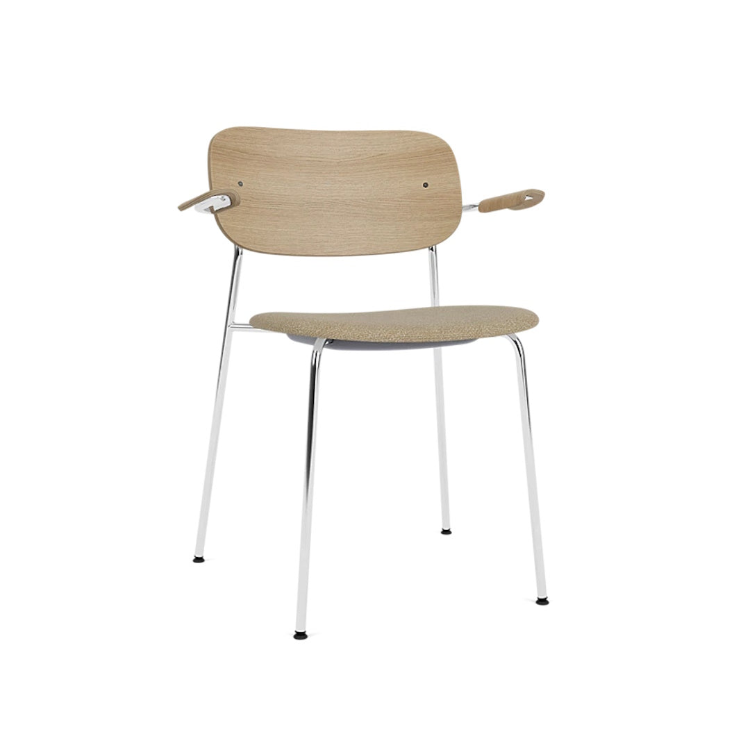 Co Dining Chair, With Arms Partially Upholstered
