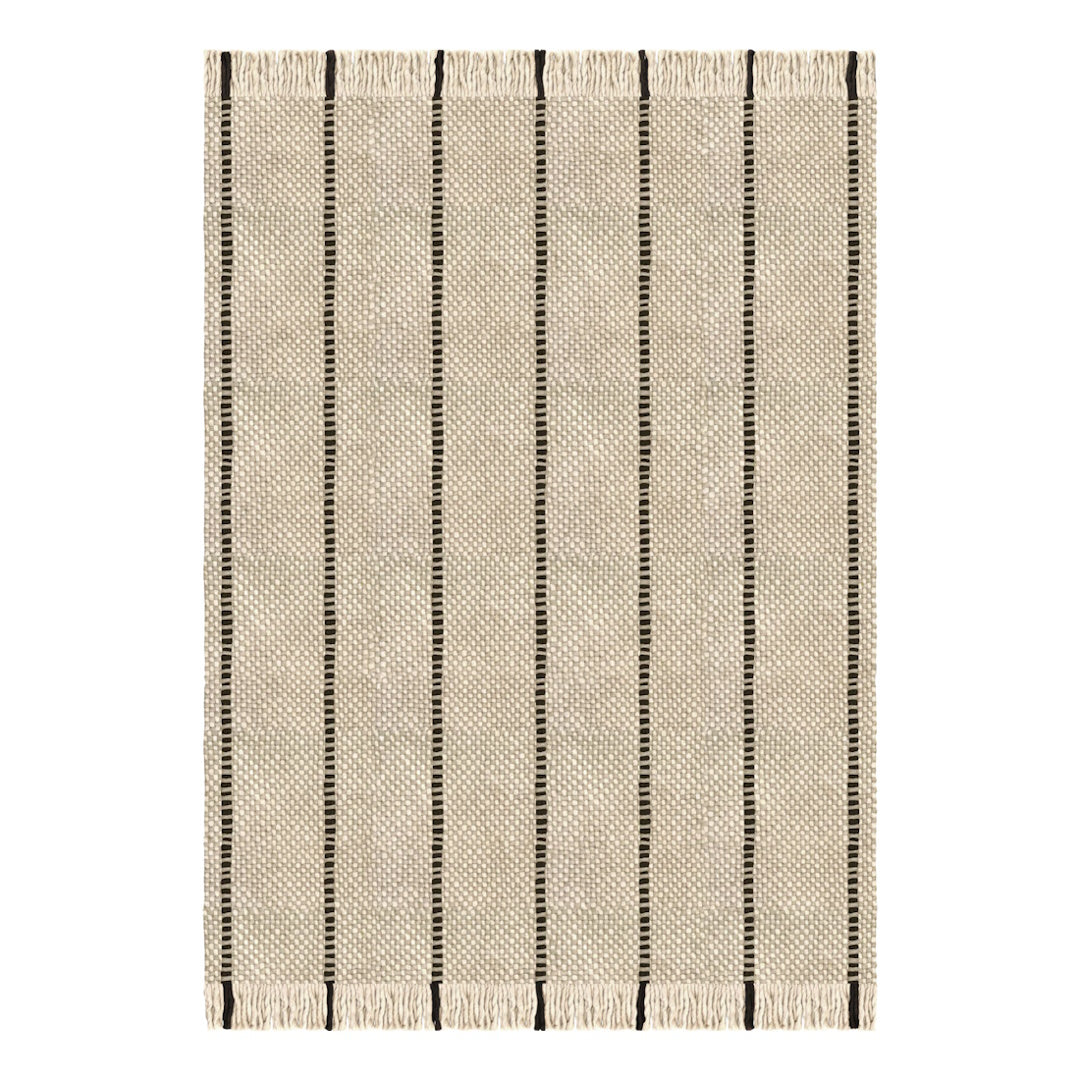 Massproductions Cord Wool Rug - Black &amp; White