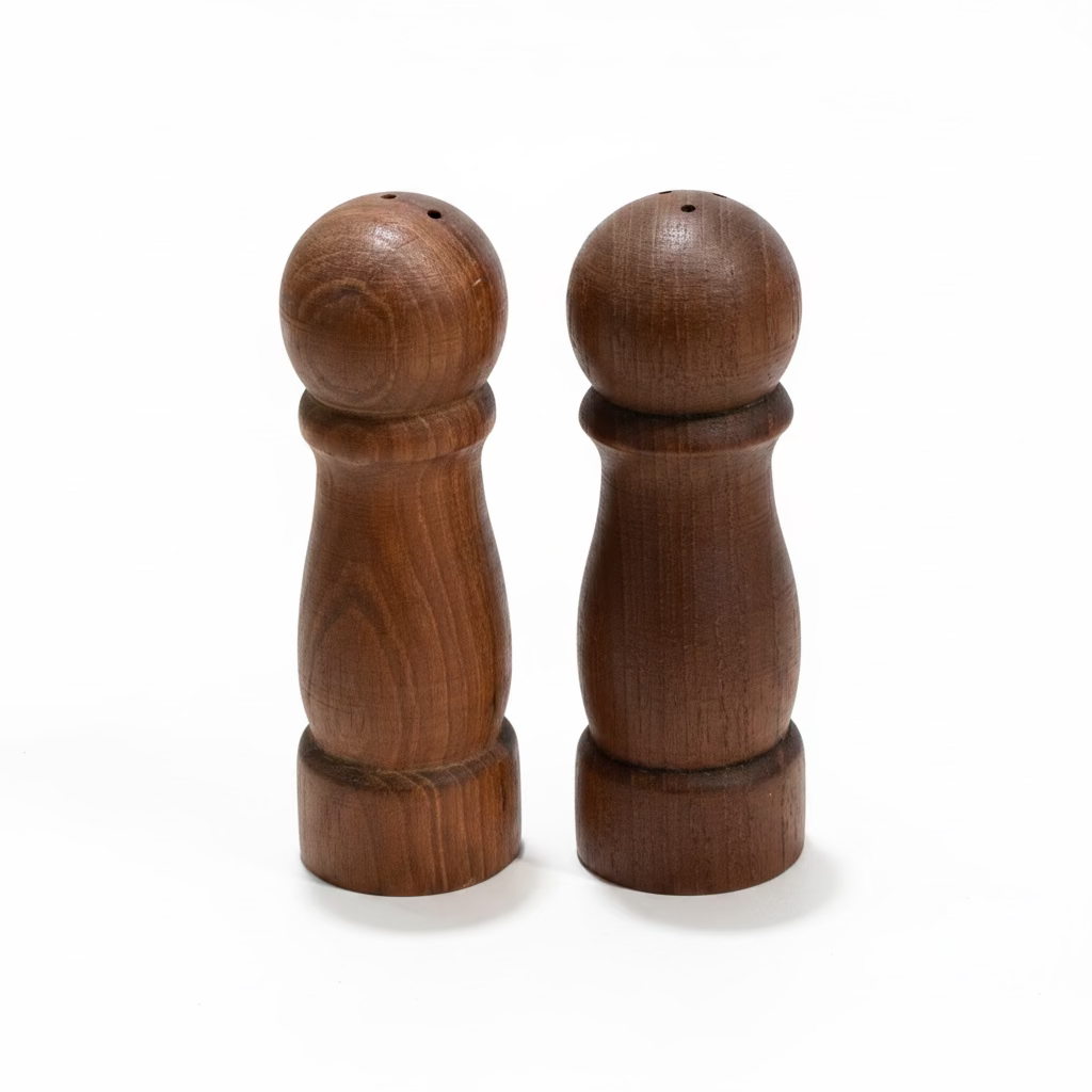 Vintage Danish Modern Teak Salt and Pepper Shakers