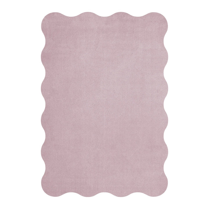 Scallop Wool Rug - Pink Lavender