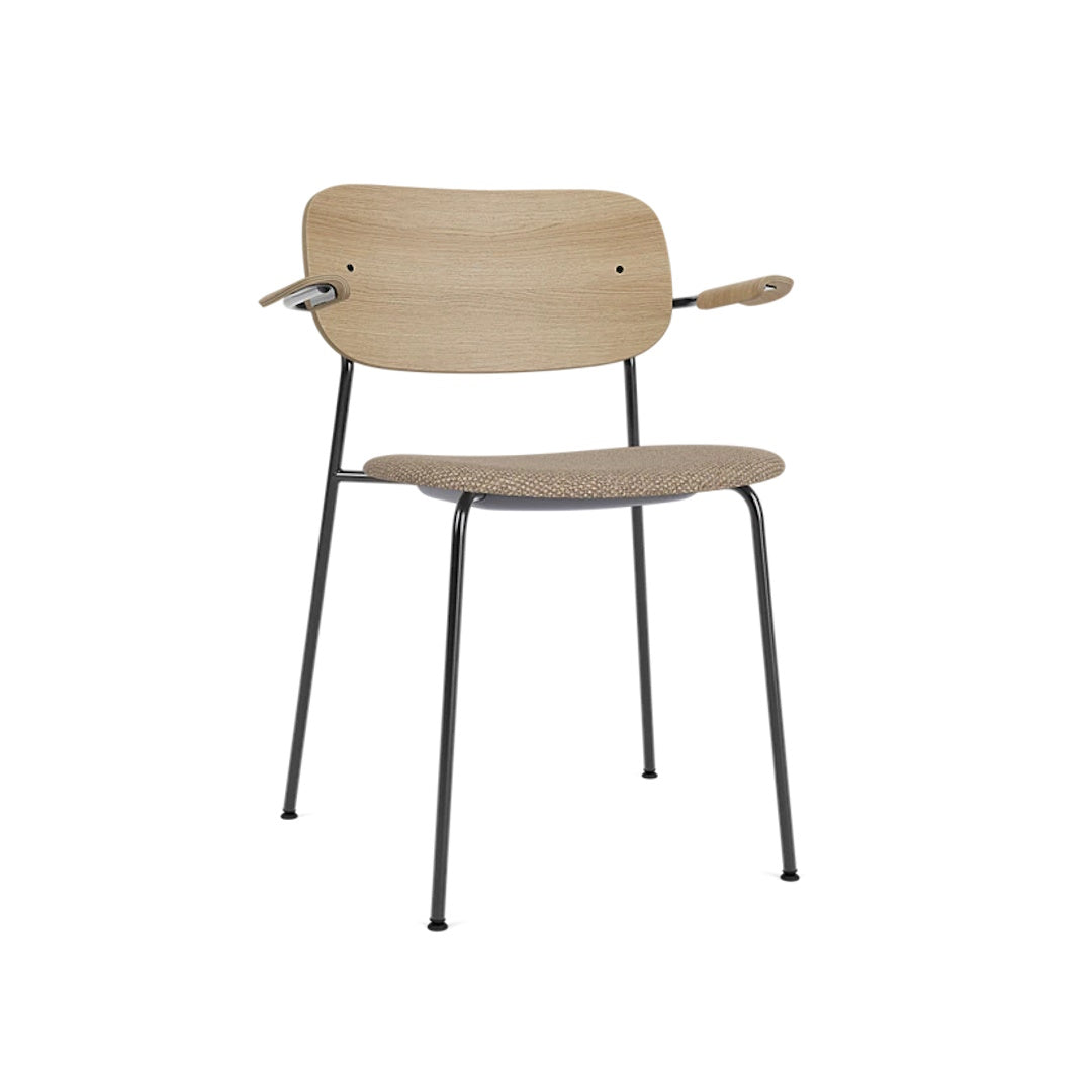 Co Dining Chair, With Arms Partially Upholstered