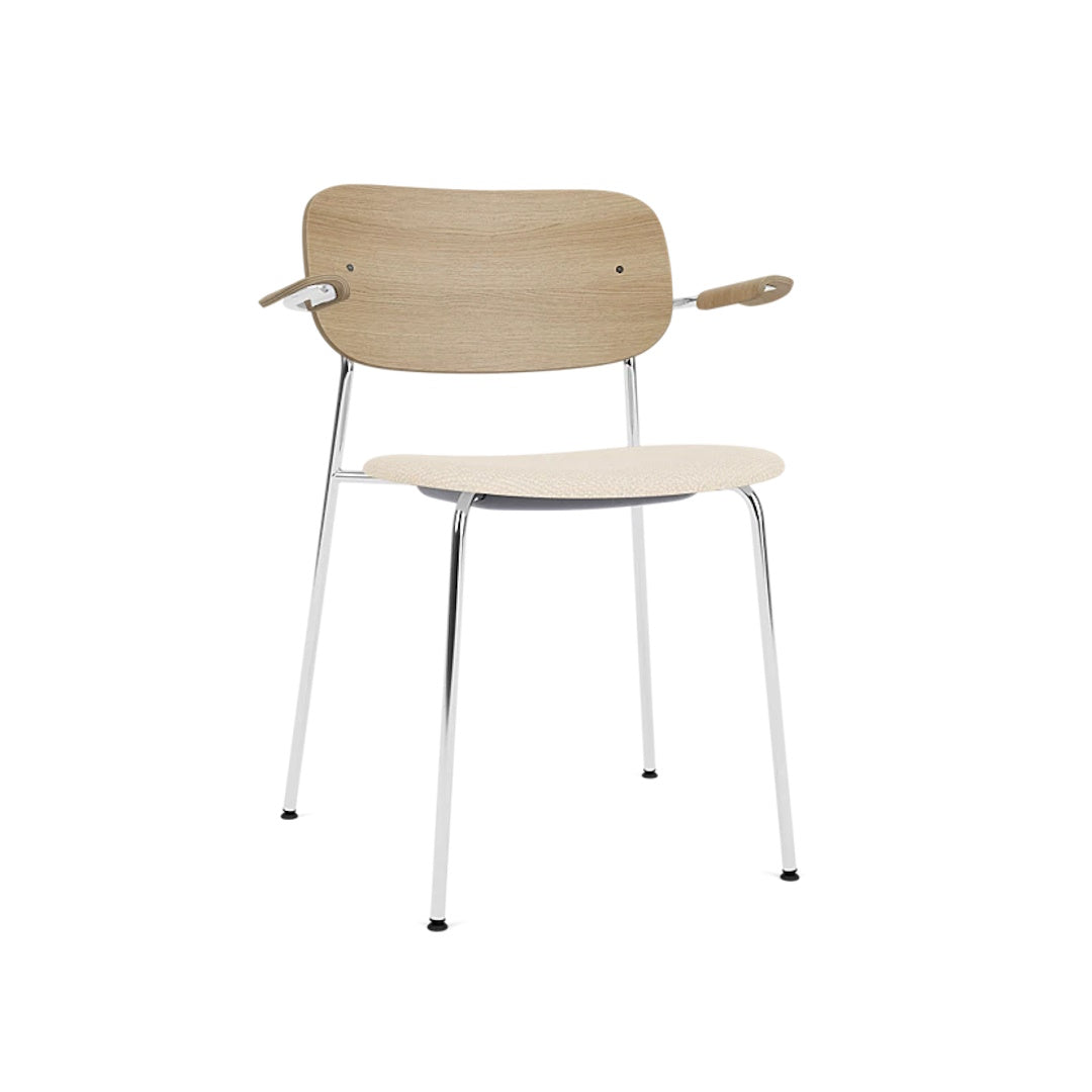 Co Dining Chair, With Arms Partially Upholstered