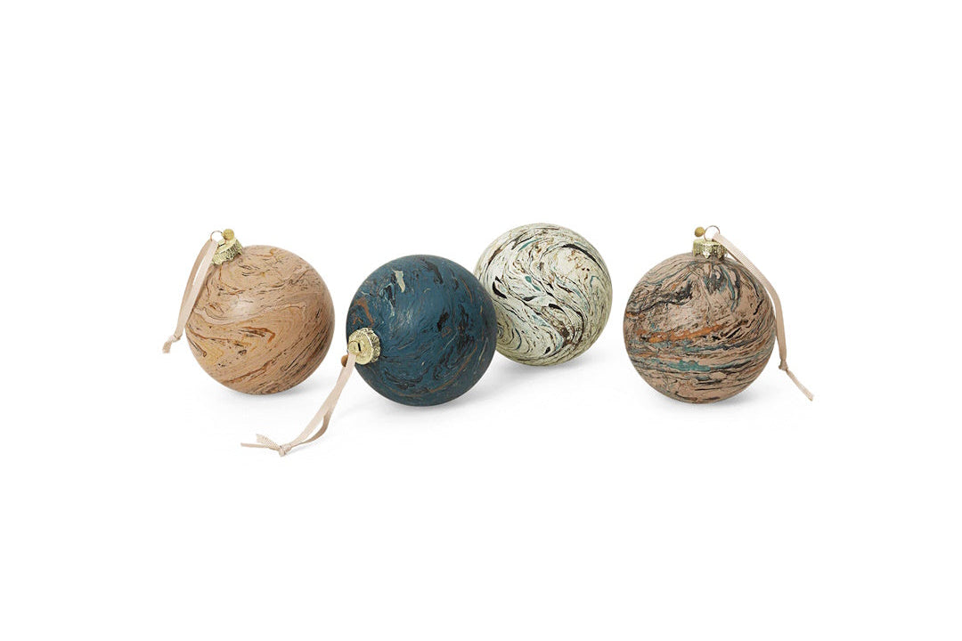 Marble Baubles - L - Set of 4