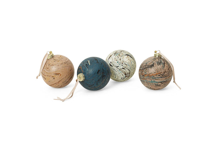 Marble Baubles - L - Set of 4