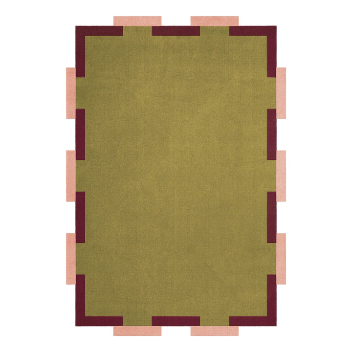Teklan Fregio Wool Rug - Olive Blush