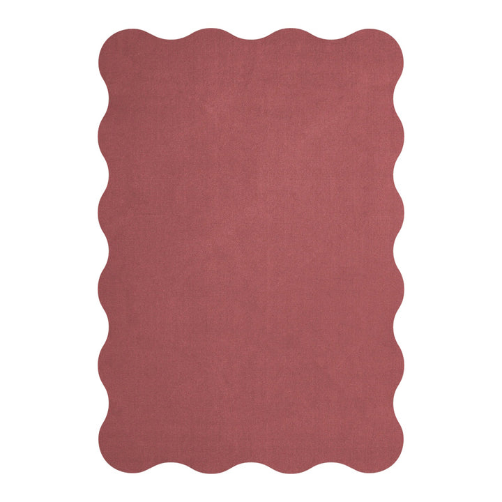 Scallop Wool Rug - Rosewood Red