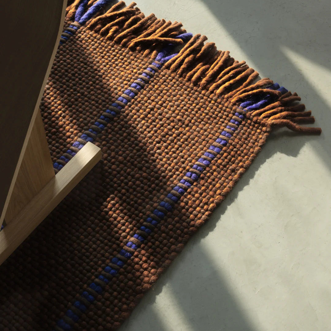 Massproductions Cord Wool Rug - Blue Brown