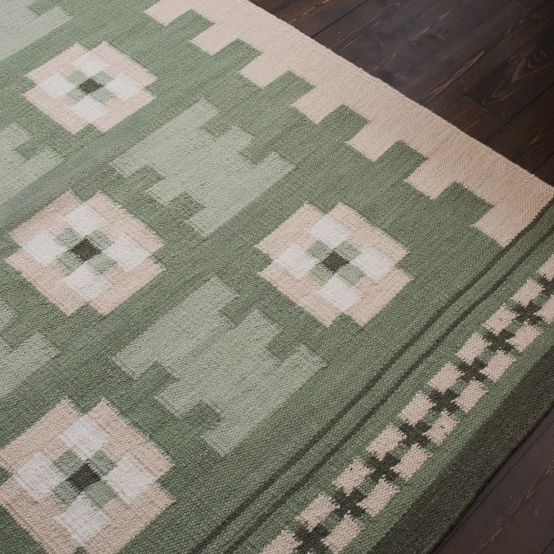 Röllakan Selma Wool Rug - Sage