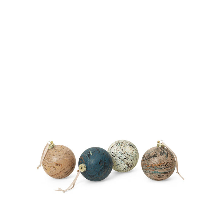 Marble Baubles - L - Set of 4