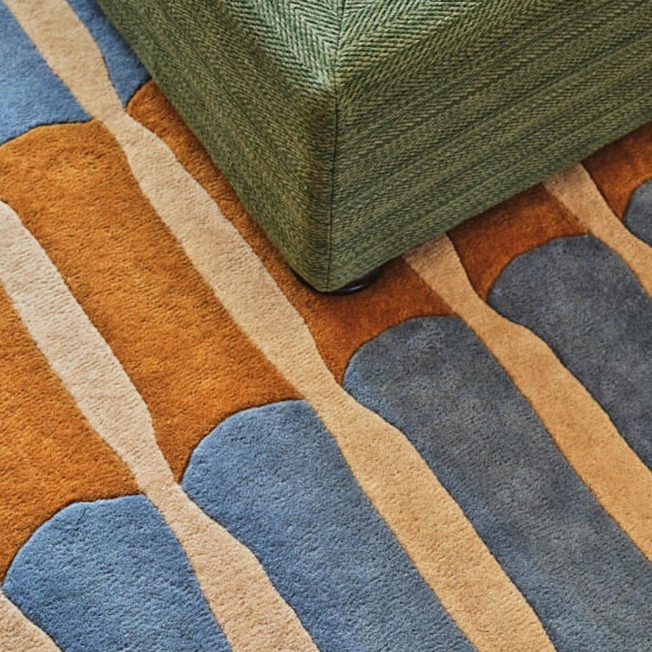 Alice Crawley Bamboo Forest Wool Rug - Blue - ökenhem