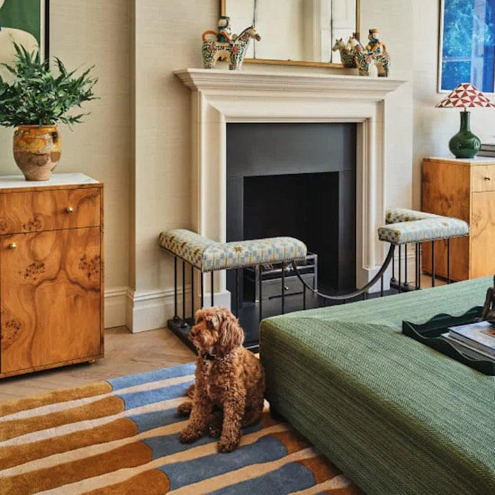 Alice Crawley Bamboo Forest Wool Rug - Blue - ökenhem