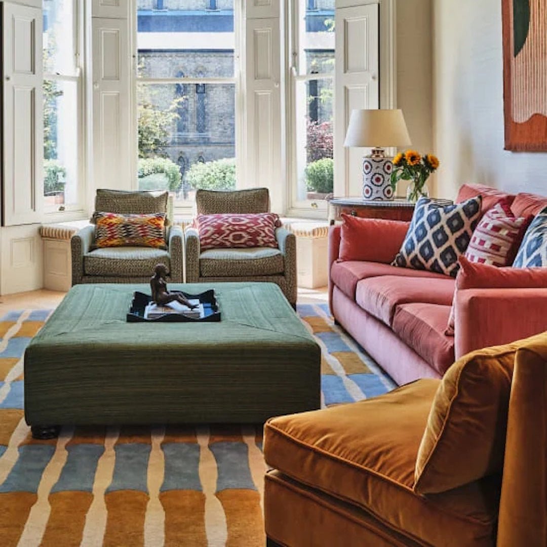 Alice Crawley Bamboo Forest Wool Rug - Blue - ökenhem