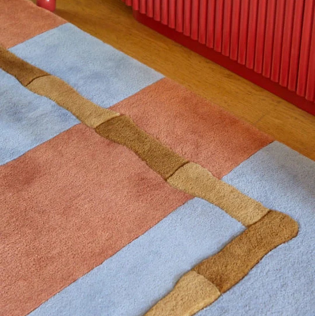 Alice Crawley Bamboo Forest Wool Rug - Blue Rust - ökenhem