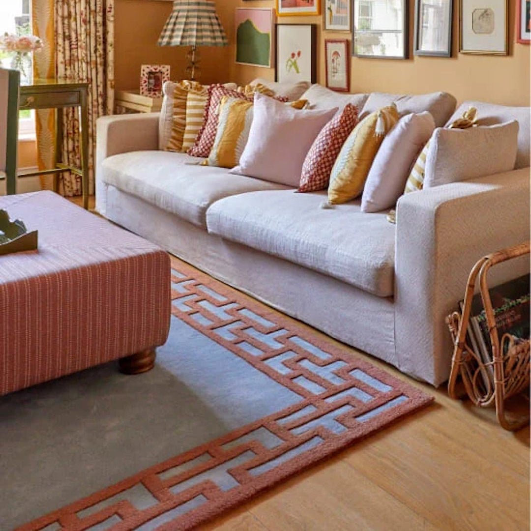 Alice Crawley Indochine Wool Rug - Blue Rust - ökenhem