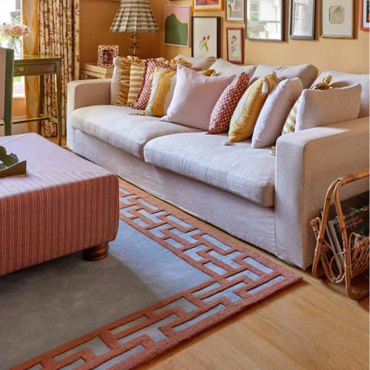 Alice Crawley Indochine Wool Rug - Blue Rust - ökenhem