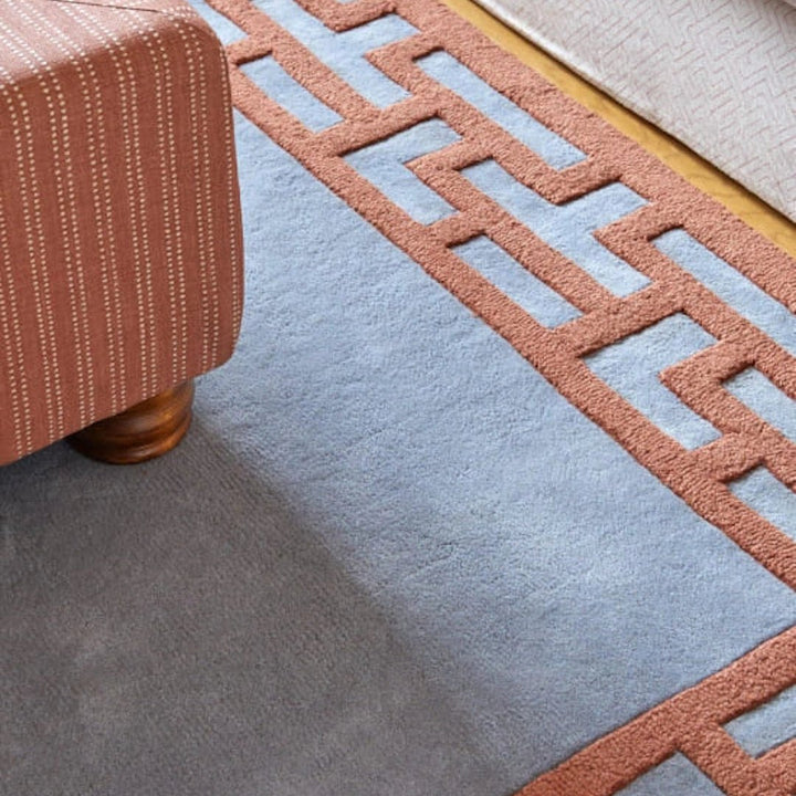 Alice Crawley Indochine Wool Rug - Blue Rust - ökenhem