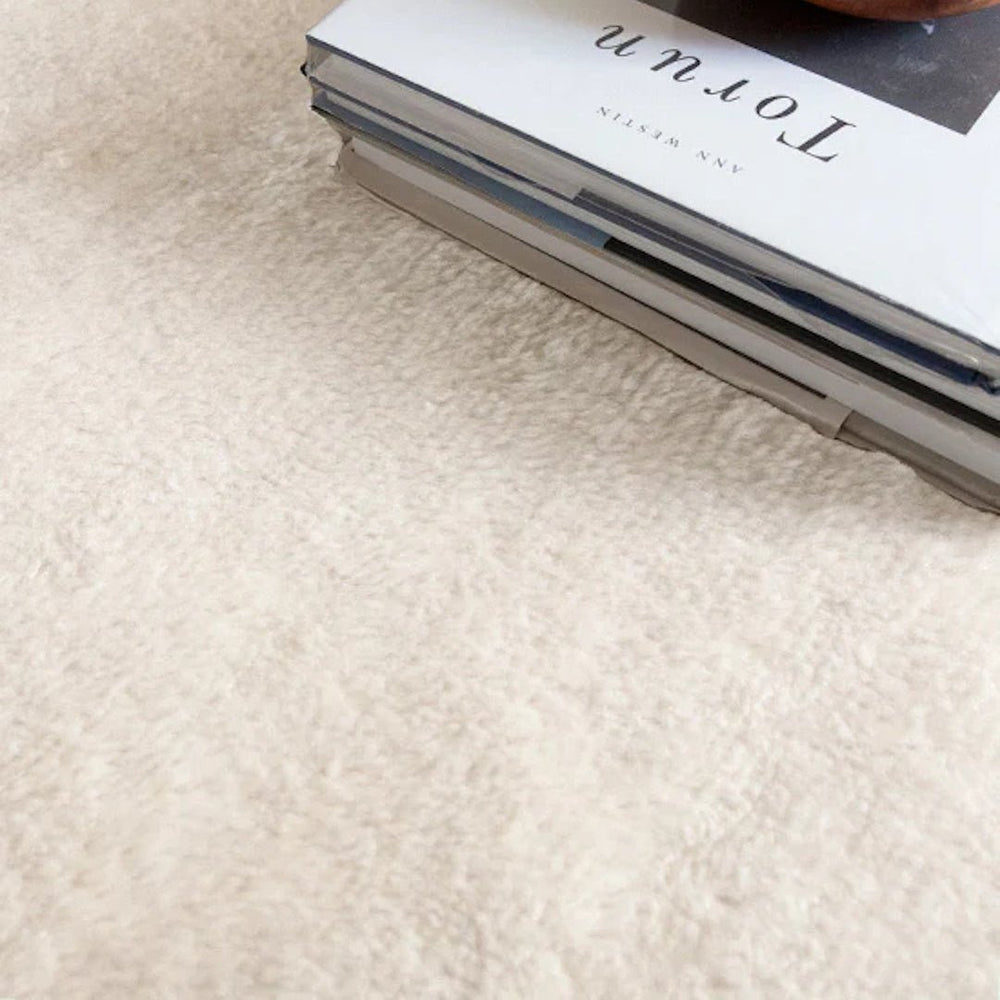 Artisan Plain Wool Rug - Bone White - ökenhem
