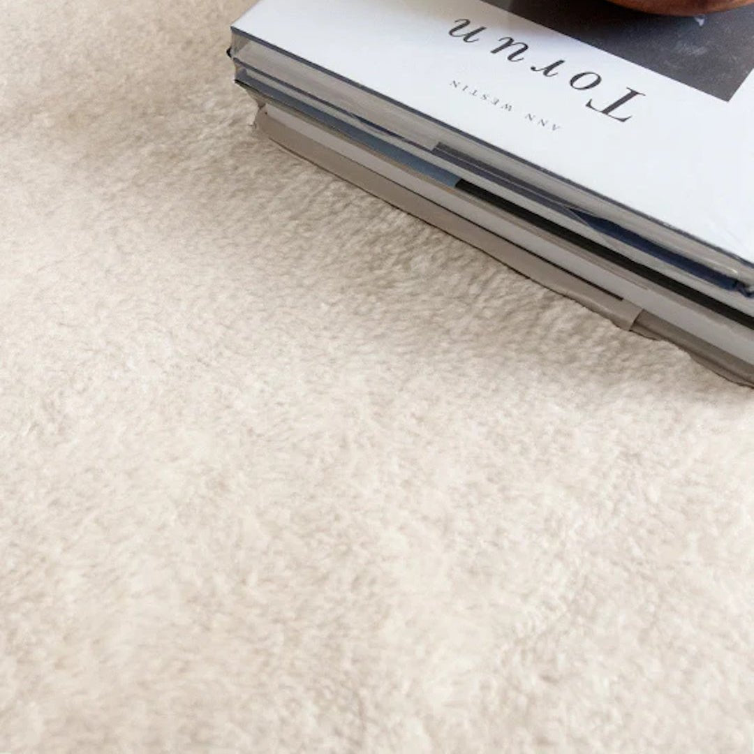 Artisan Plain Wool Rug - Bone White - ökenhem