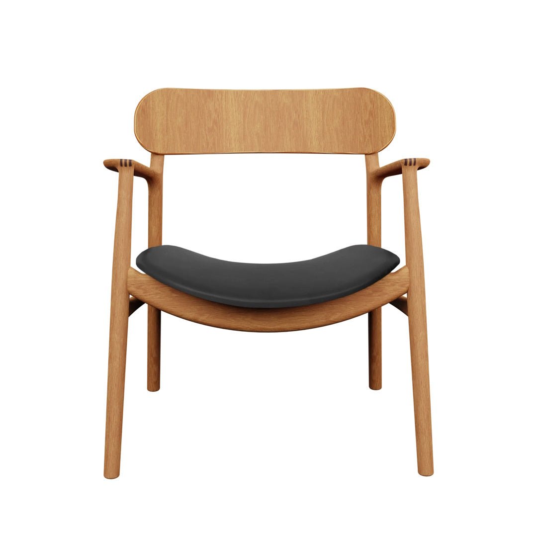 Bent Hansen Asger Lounge Chair, Oiled Oak, Black Zenso Leather - ökenhem