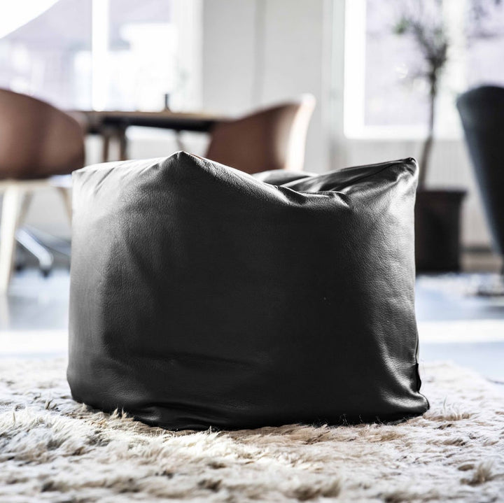 Bent Hansen Otto Pouf w/o button - Zenso Leather, Black - ökenhem