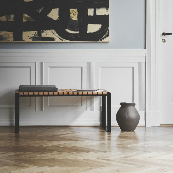 Bent Hansen Plaited Bench Grain Leather, Nature - ökenhem