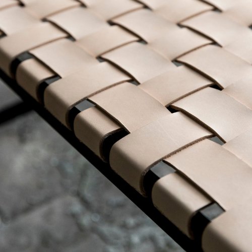 Bent Hansen Plaited Bench Grain Leather, Nature - ökenhem