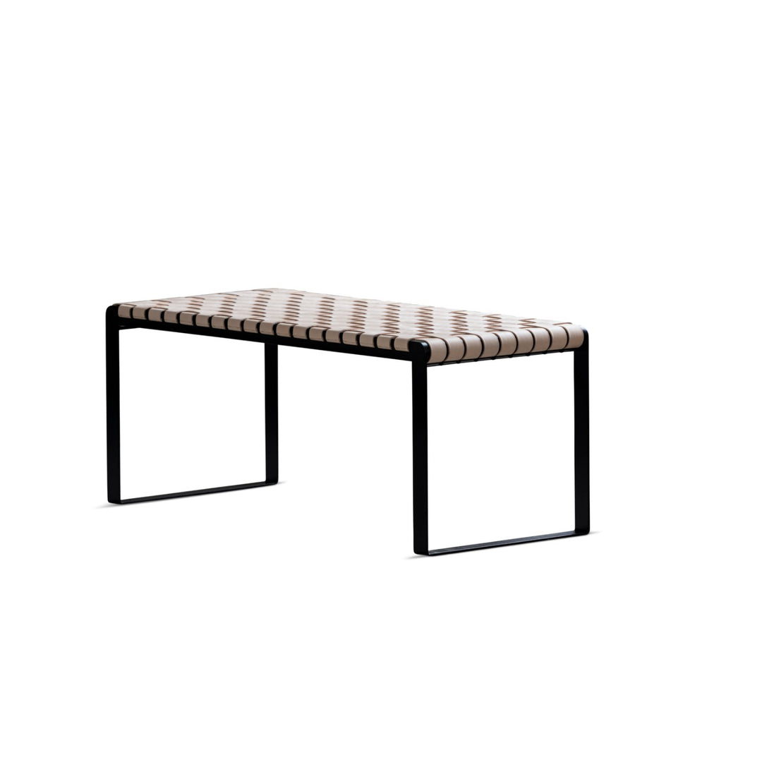 Bent Hansen Plaited Bench Grain Leather, Nature - ökenhem