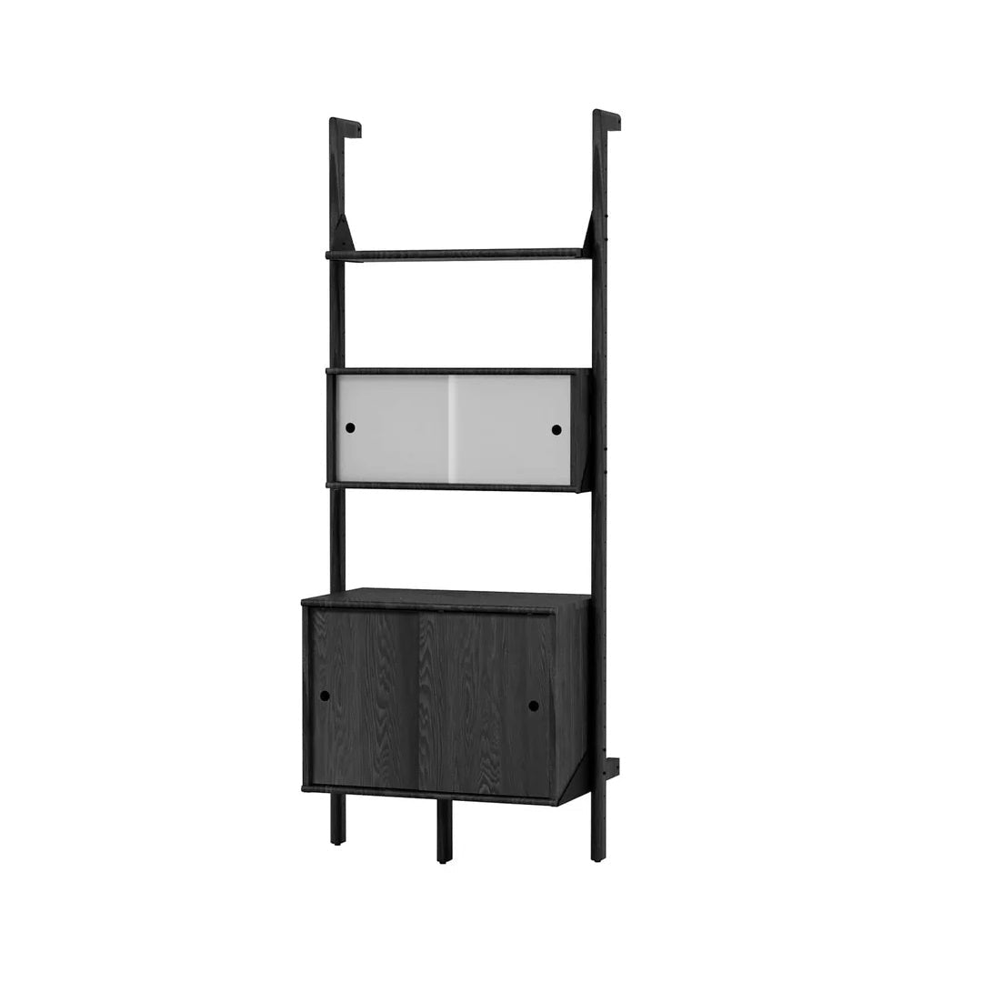 Branch-1 Multi Storage Unit in Black Uprights Black Brackets Black Shelves