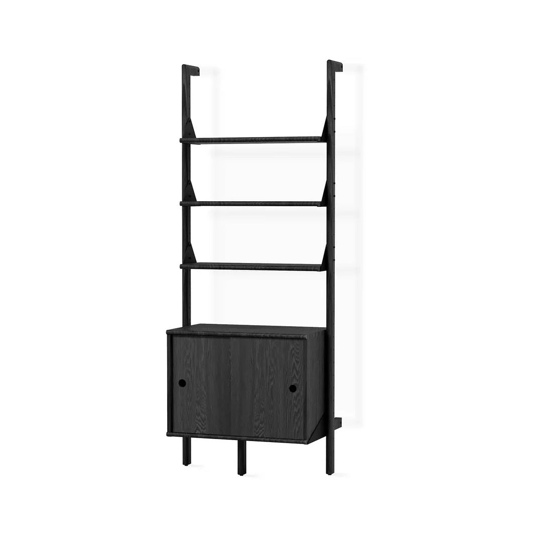 Branch-1 Storage Unit in Black Uprights Black Brackets Black Shelves