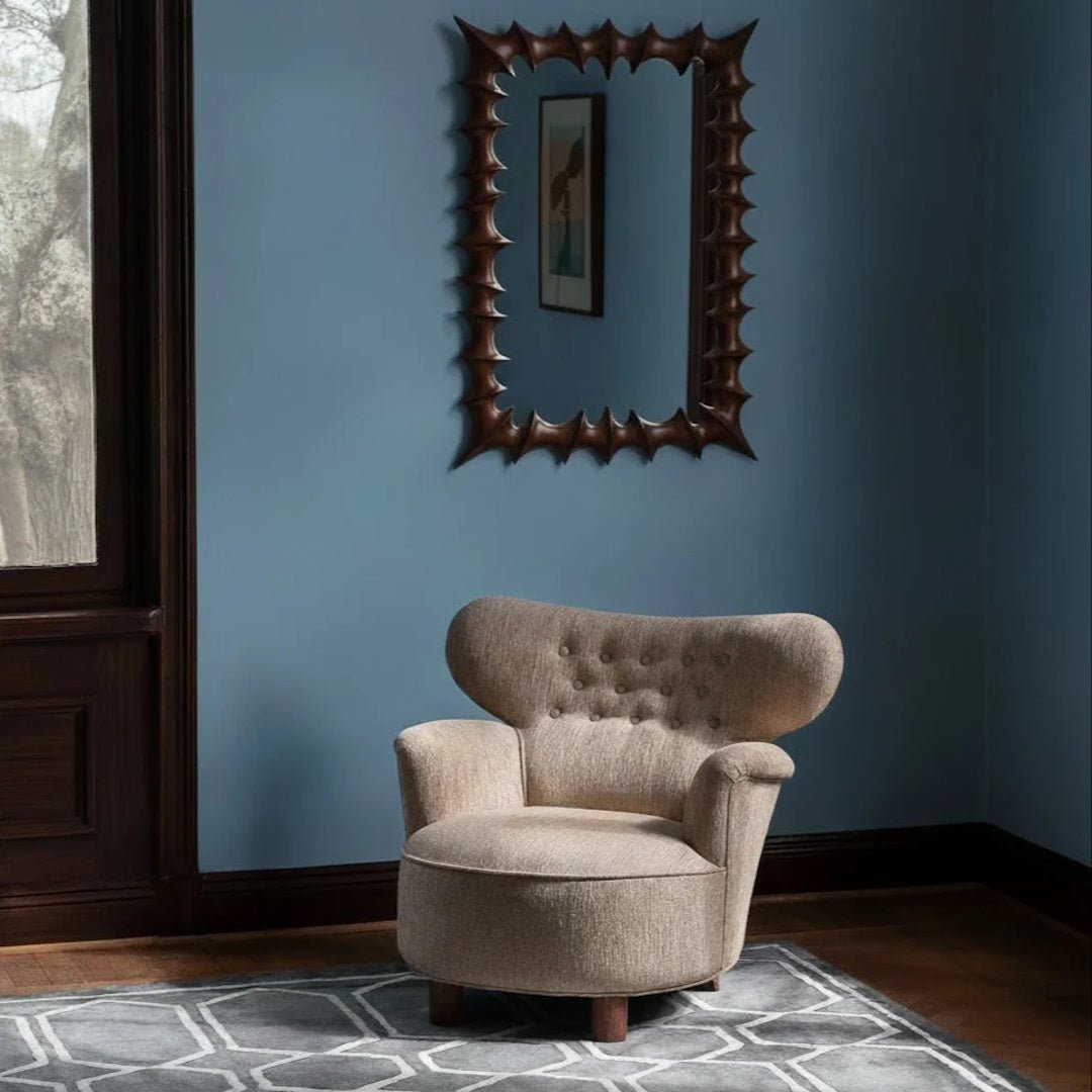 Brutalist Mirror Small Natural Wood - ökenhem