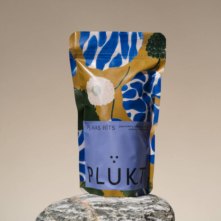 A stand-up pouch of PLUKT &