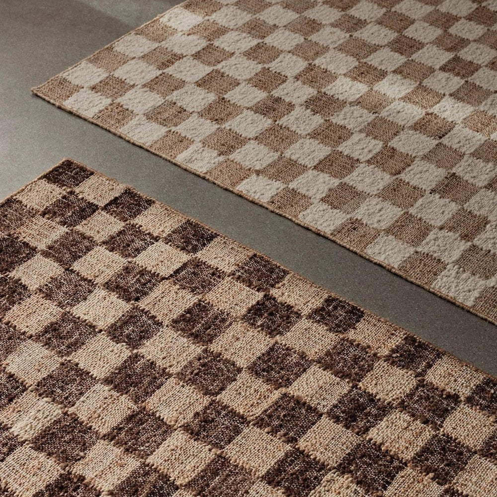 Check Wool Jute Rug - ökenhem