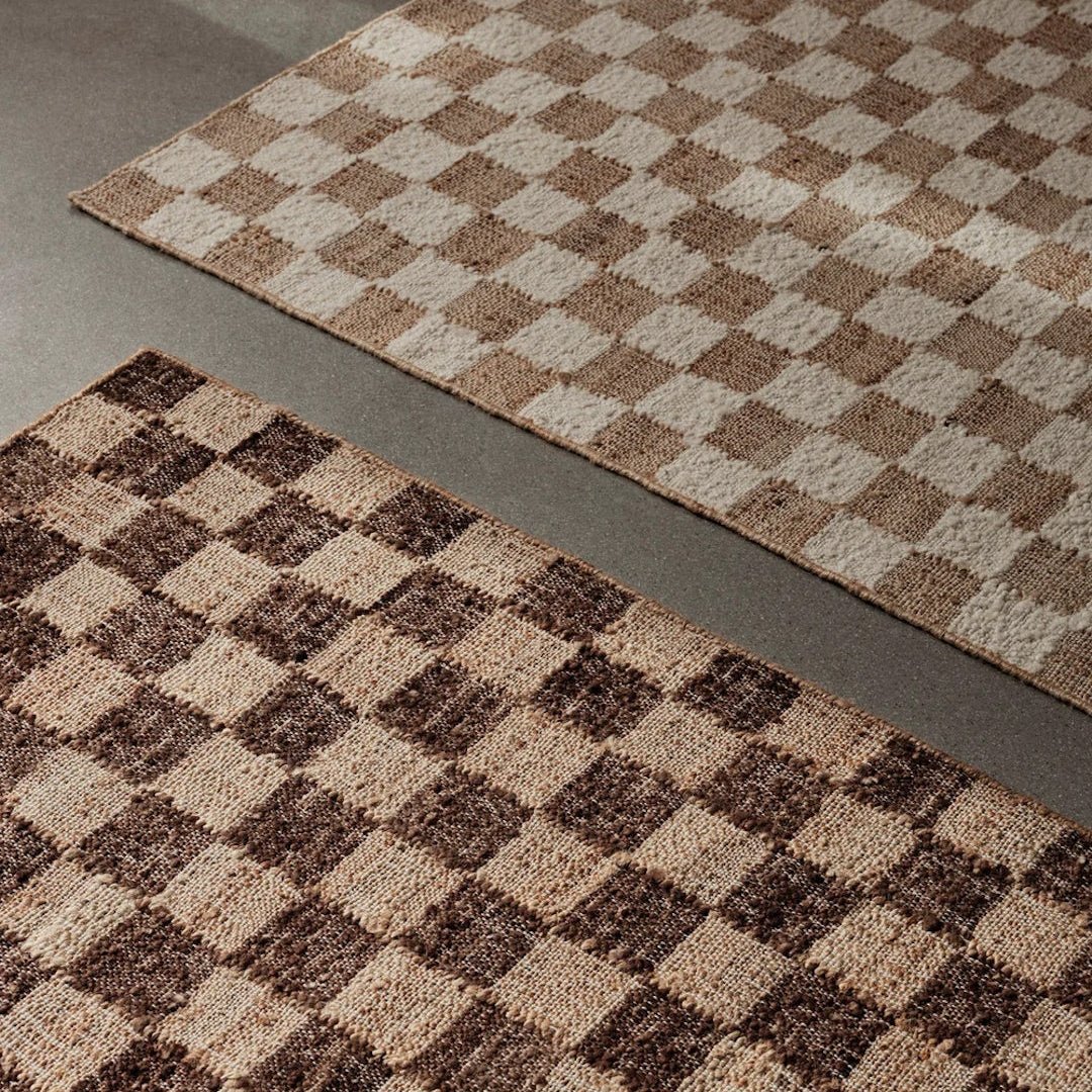 Check Wool Jute Rug - ökenhem