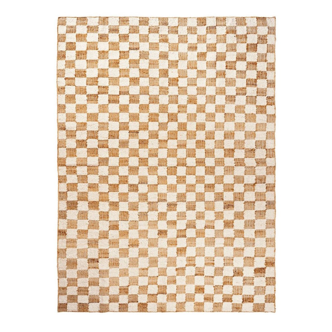 Check Wool Jute Rug - ökenhem