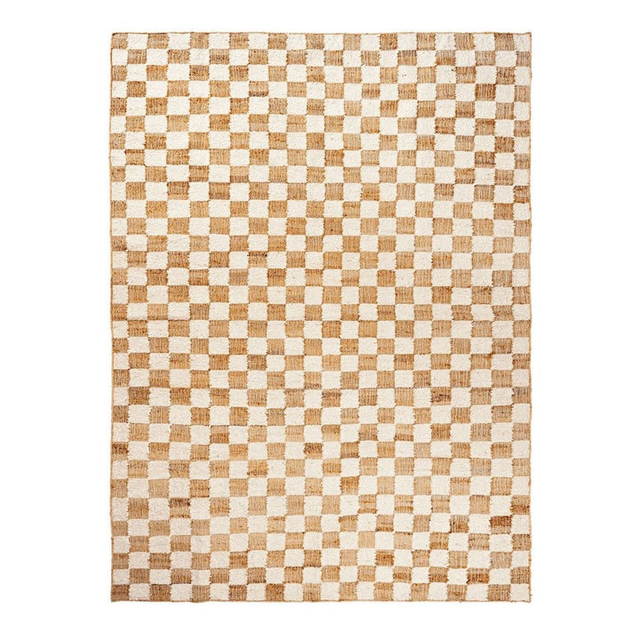 Check Wool Jute Rug - ökenhem