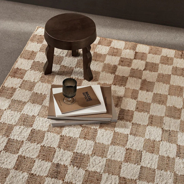 Check Wool Jute Rug - ökenhem
