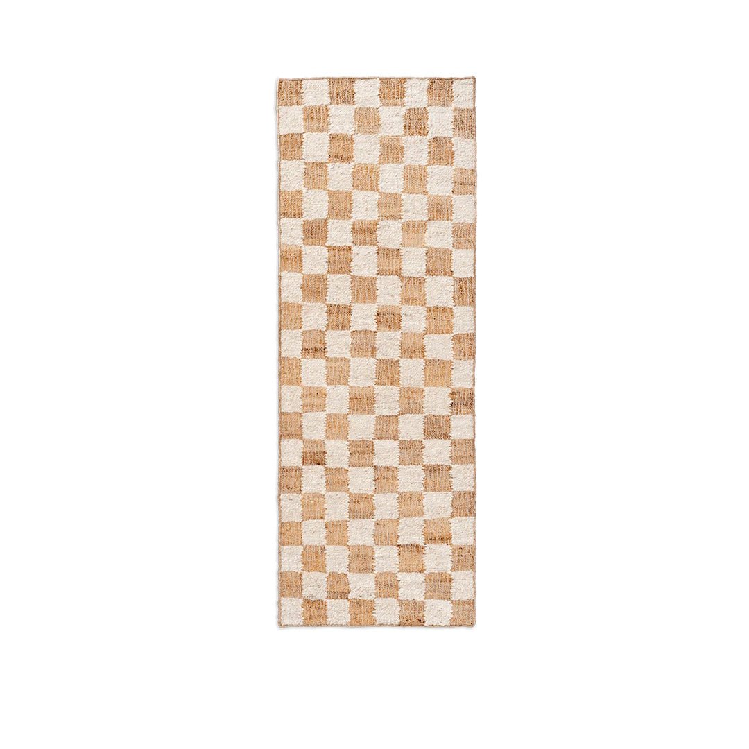Check Wool Jute Runner - ökenhem