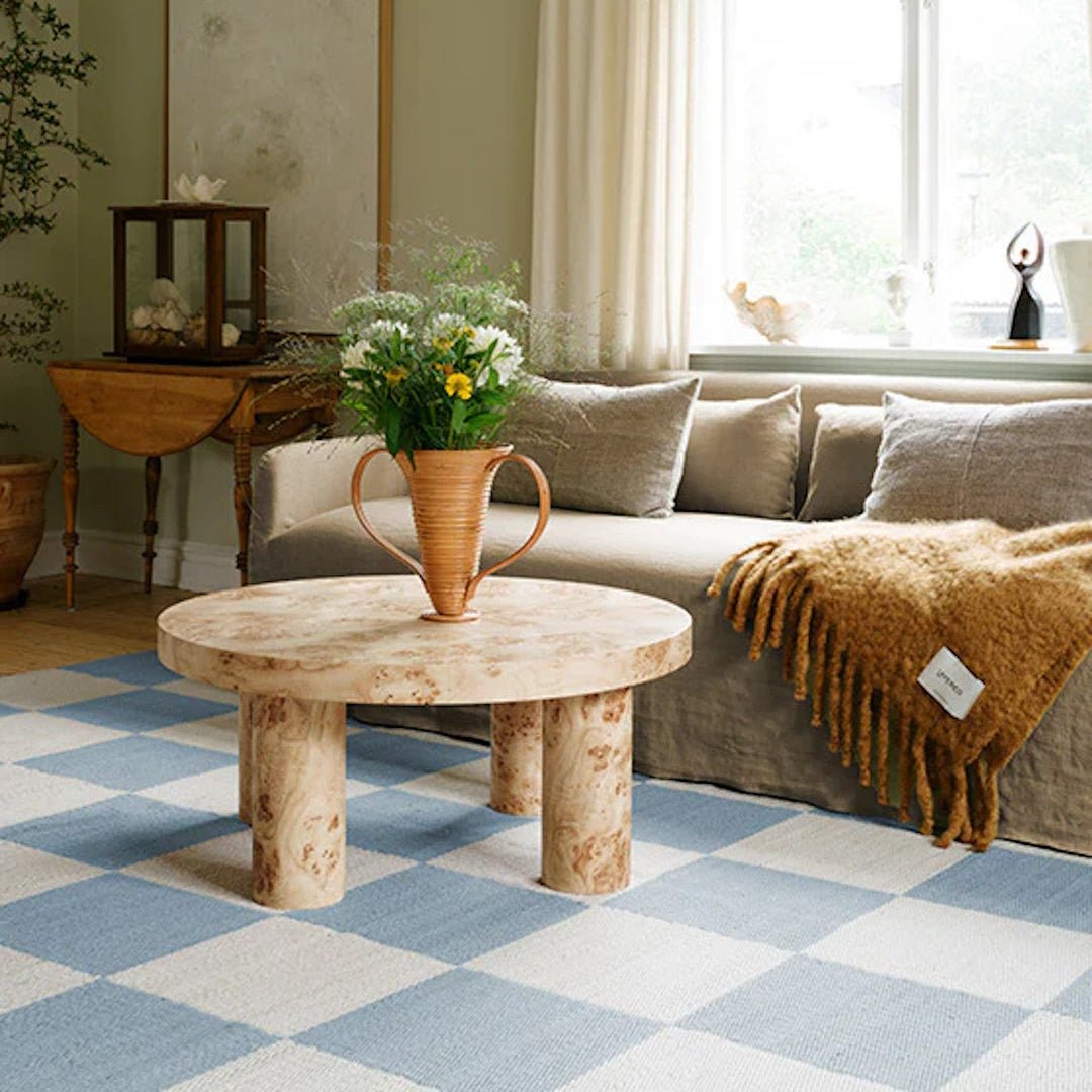 Chess Wool Rug - Cornflower Blue - ökenhem