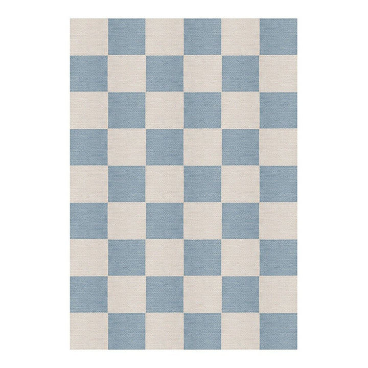 Chess Wool Rug - Cornflower Blue - ökenhem