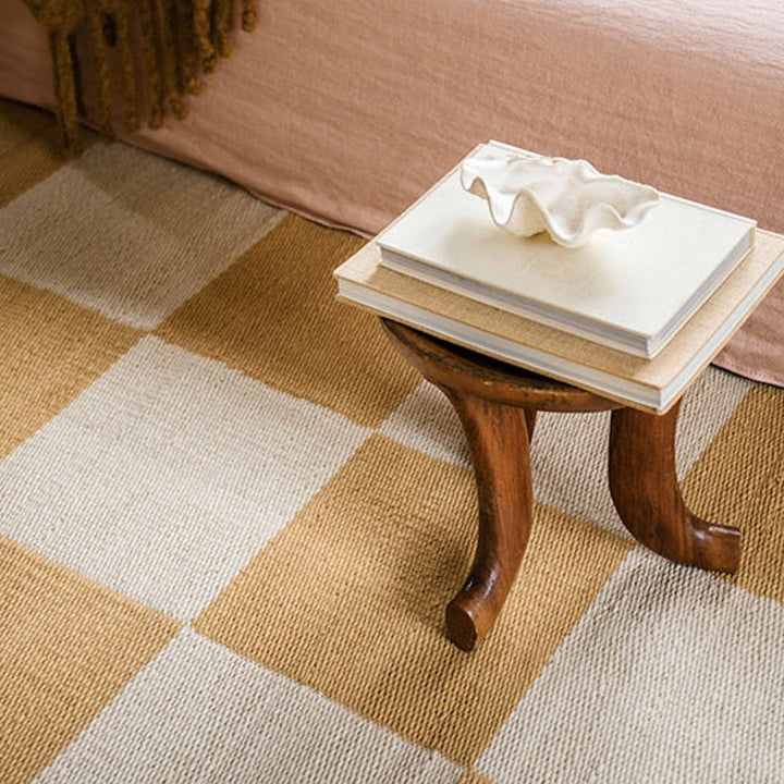 Chess Wool Rug - Harvest Yellow - ökenhem