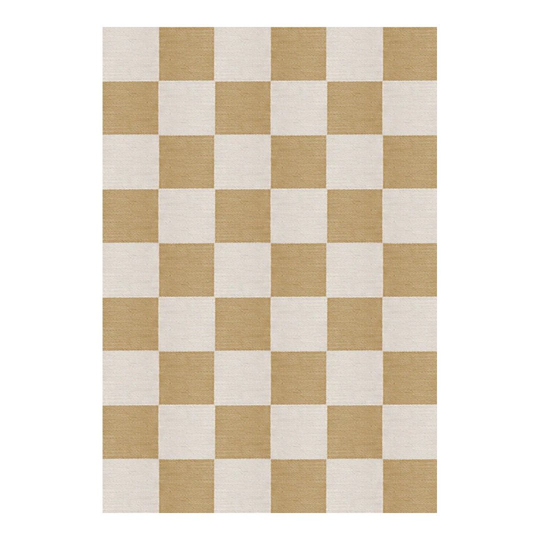 Chess Wool Rug - Harvest Yellow - ökenhem