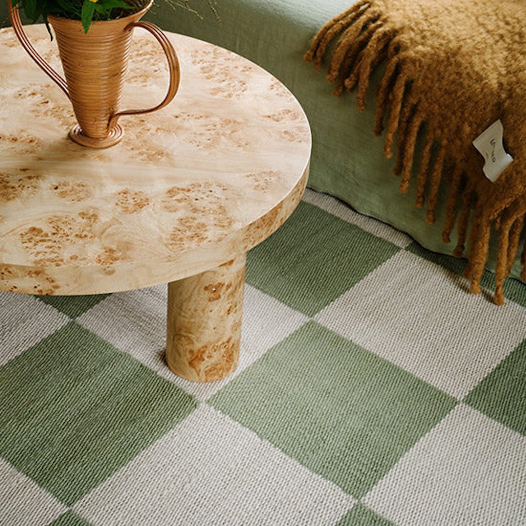 Chess Wool Rug - Sage - ökenhem
