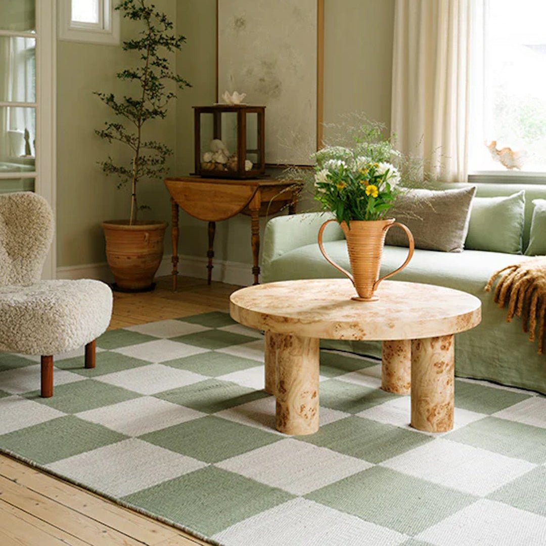 Chess Wool Rug - Sage - ökenhem