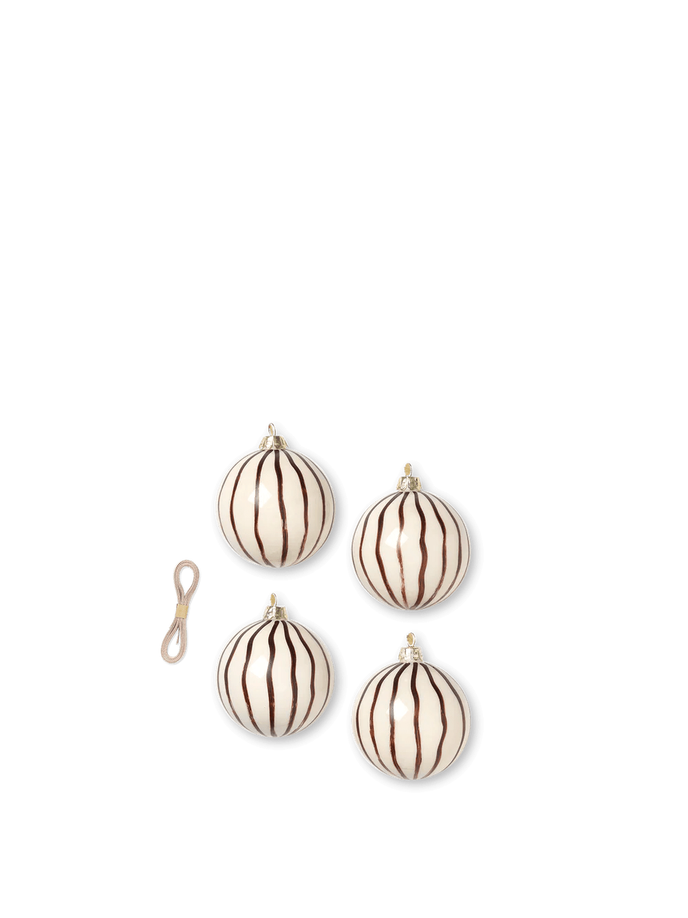 Christmas Glass Ornaments - Lines - Set of 4 - ökenhem